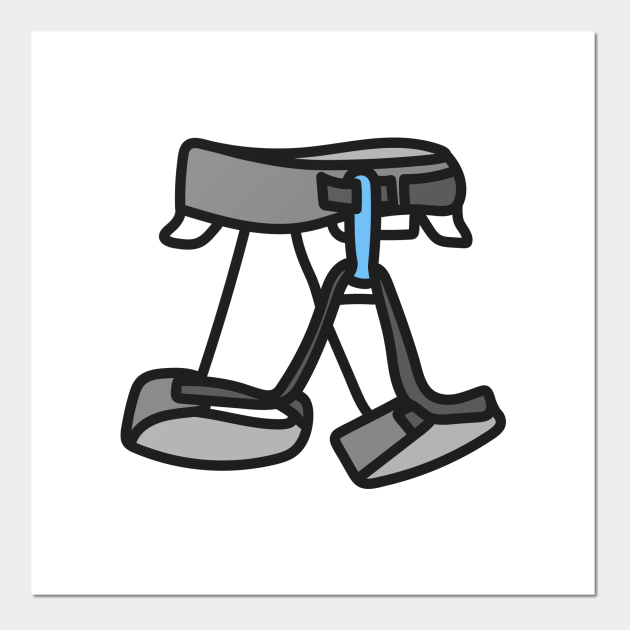 Climbing Harness Cartoon Rock Climbing Posters and Art Prints